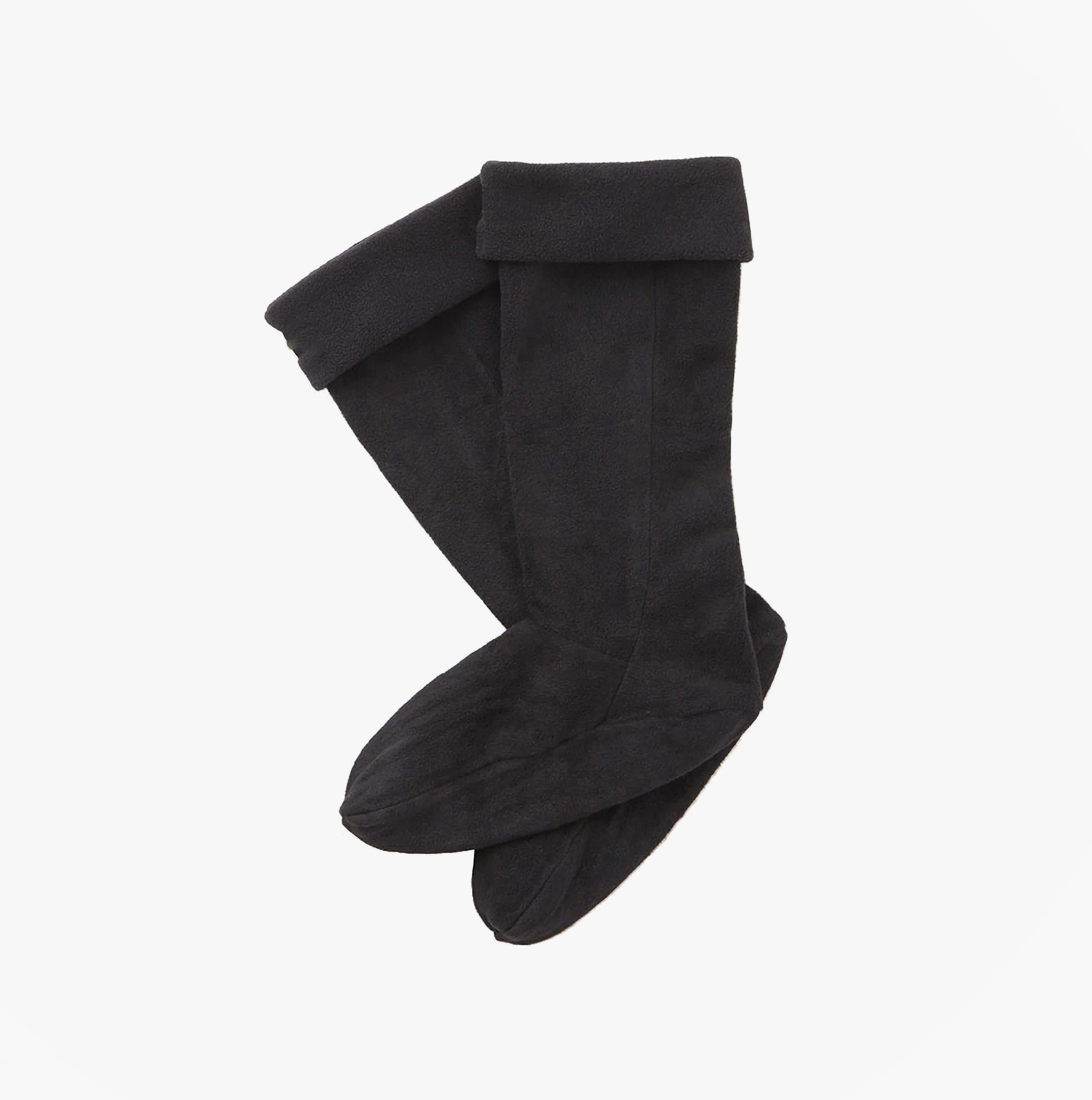Barbour Fleece Wellington Unisex Socks Black, front view showcasing soft polyester material and stylish design.