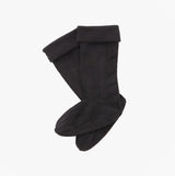 Barbour Fleece Wellington Unisex Socks Black, front view showcasing soft polyester material and stylish design.