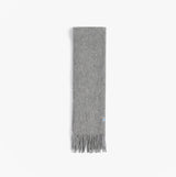 Barbour PLAIN LAMBSWOOL Mens Winter Grey Marl front view of the scarf, 100% lambswool, soft winter accessory.
