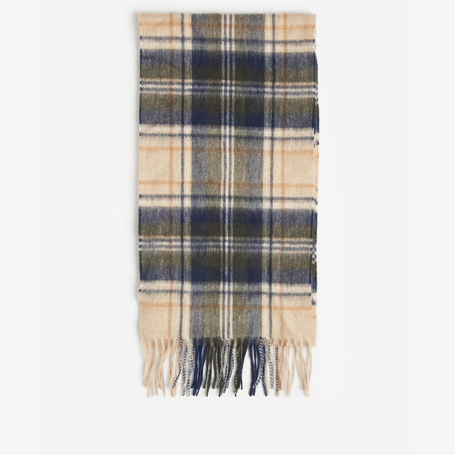 Barbour NEW CHECK Unisex Adults Tartan Scarf Sand Beige Plaid