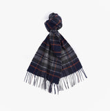 Barbour NEW CHECK Unisex Adults Tartan Scarf Navy/Dark Ginger
