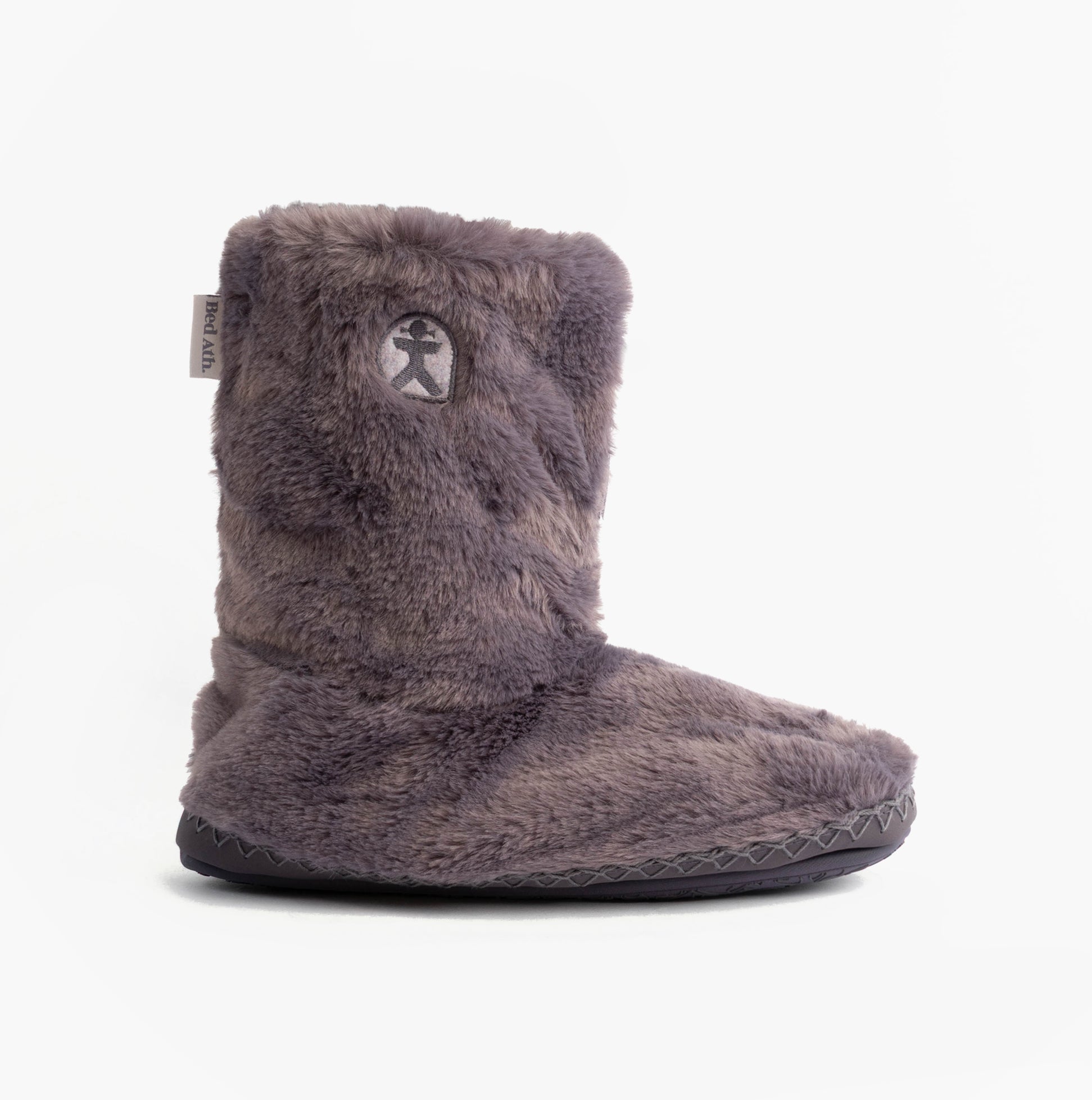 Bedroom Athletics MARILYN Womens Slipper Boots Frosted Grape side view with faux fur design and pull-on style.