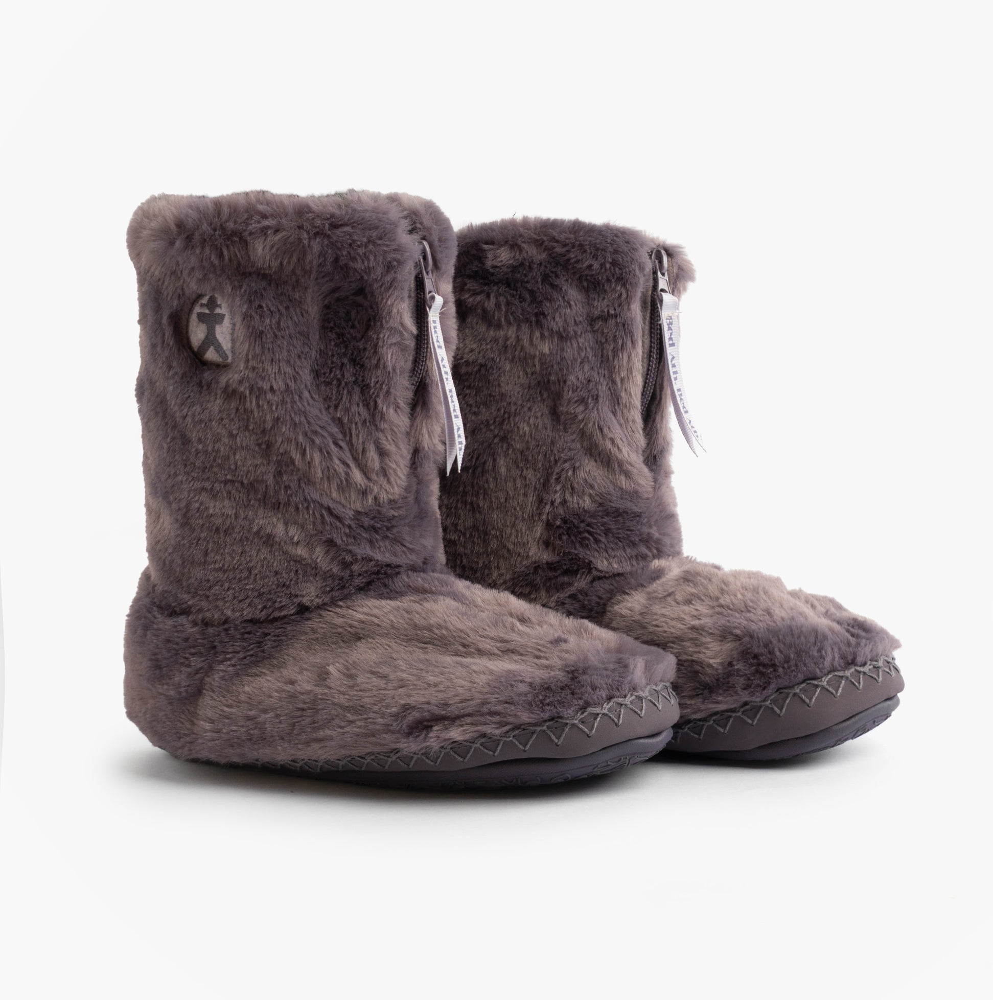 Bedroom Athletics MARILYN Womens Slipper Boots Frosted Grape side view showing soft faux fur and pull-on style.