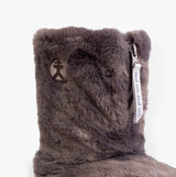 Bedroom Athletics MARILYN Womens Slipper Boots Frosted Grape close-up detail view of faux fur upper