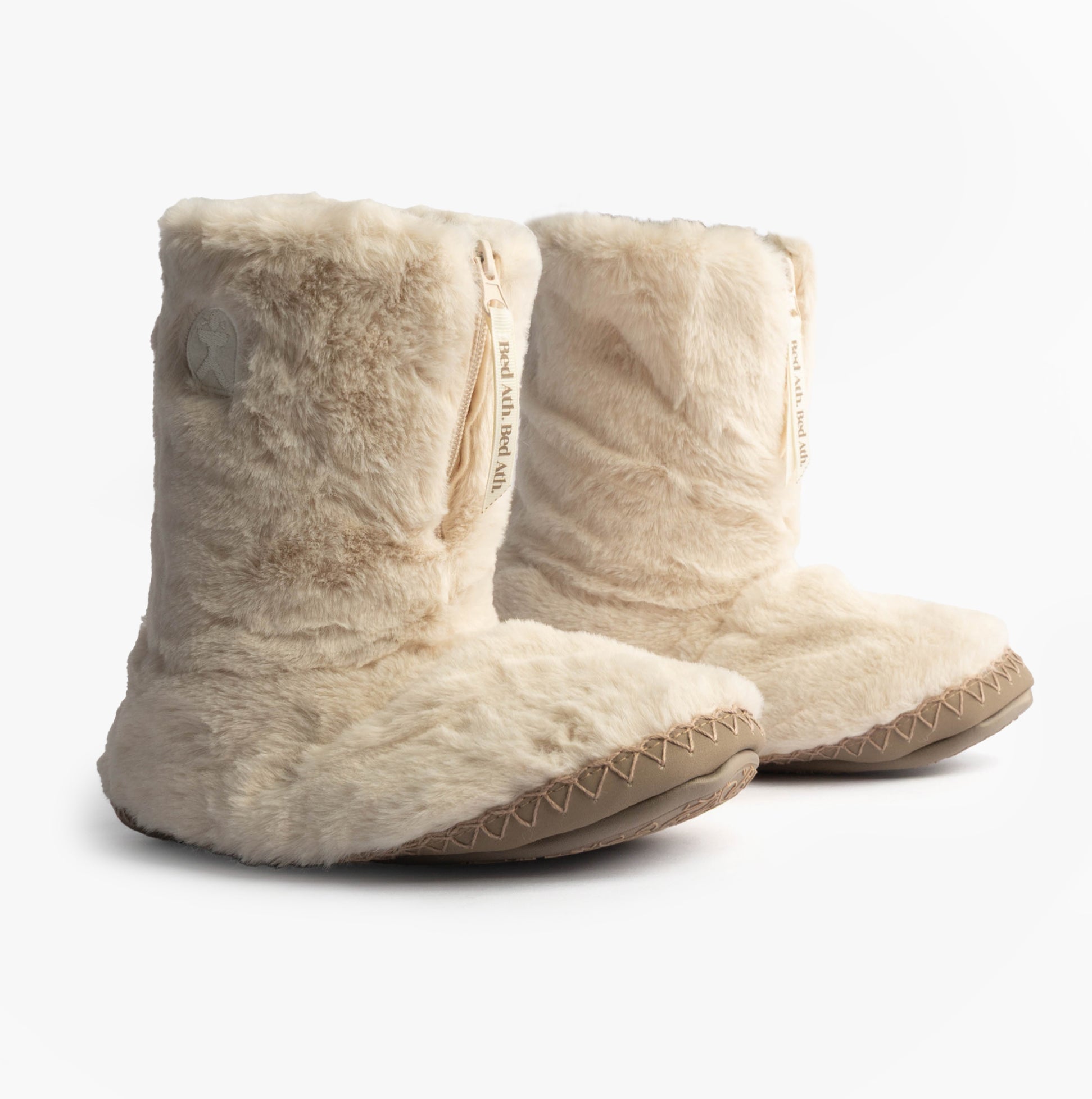 Bedroom Athletics MONROE Womens Faux Fur Boot Slippers Cream/Moonrock