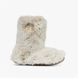 Bedroom Athletics COLE Womens Slipper Boots Ferret side view in plush faux fur with rubber sole.