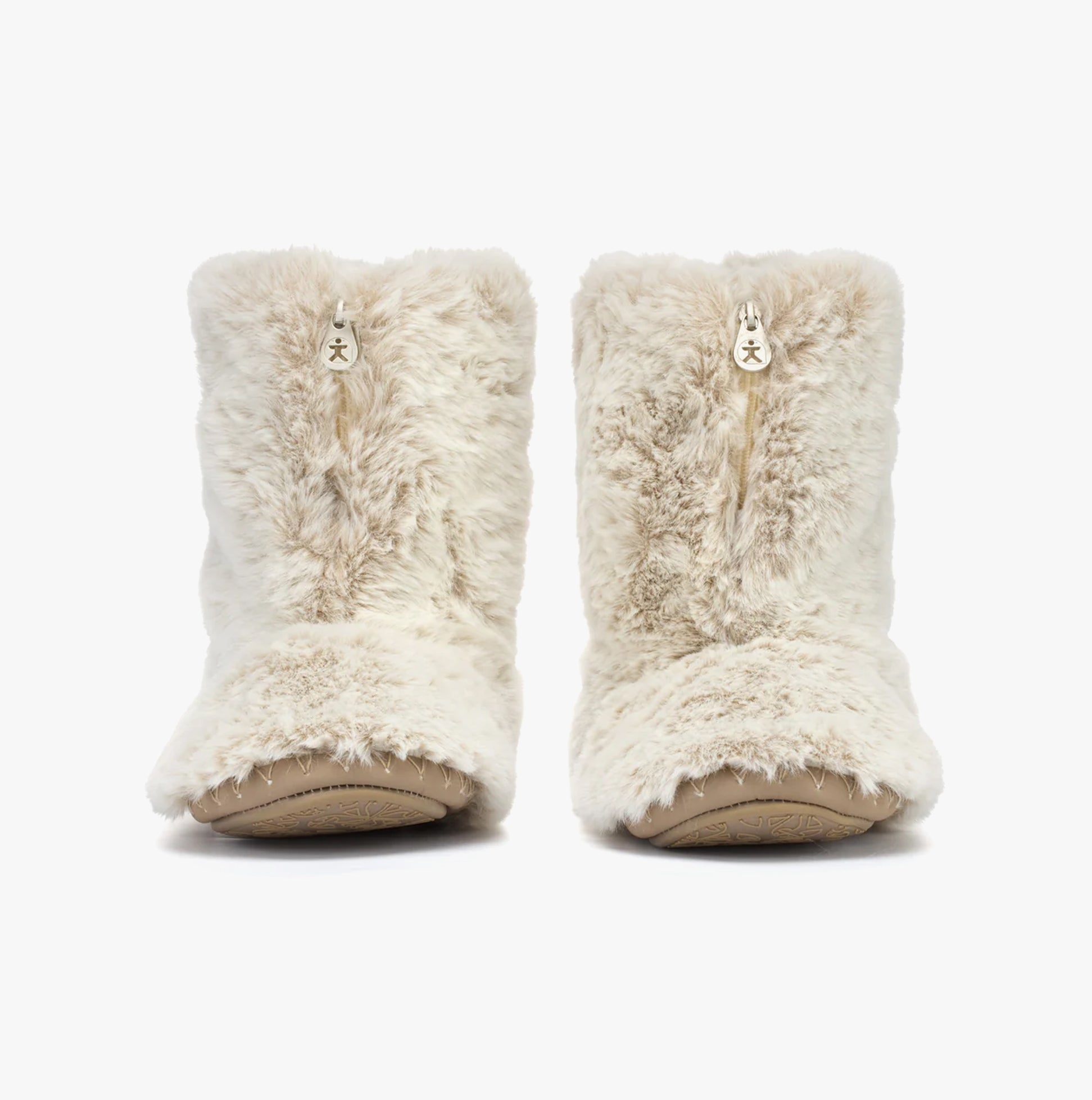 Bedroom Athletics COLE Womens Slipper Boots Ferret front view featuring soft faux fur upper and rubber sole.