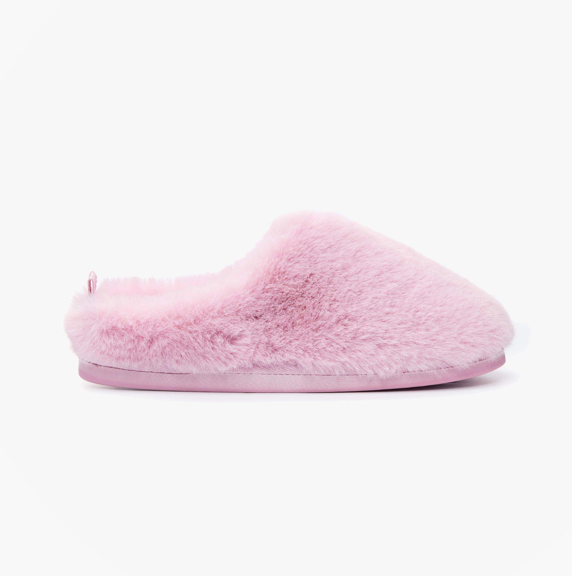 Bedroom Athletics ARIANA Womens Slipper Boots Pink side view, faux fur upper, slip-on comfortable design.