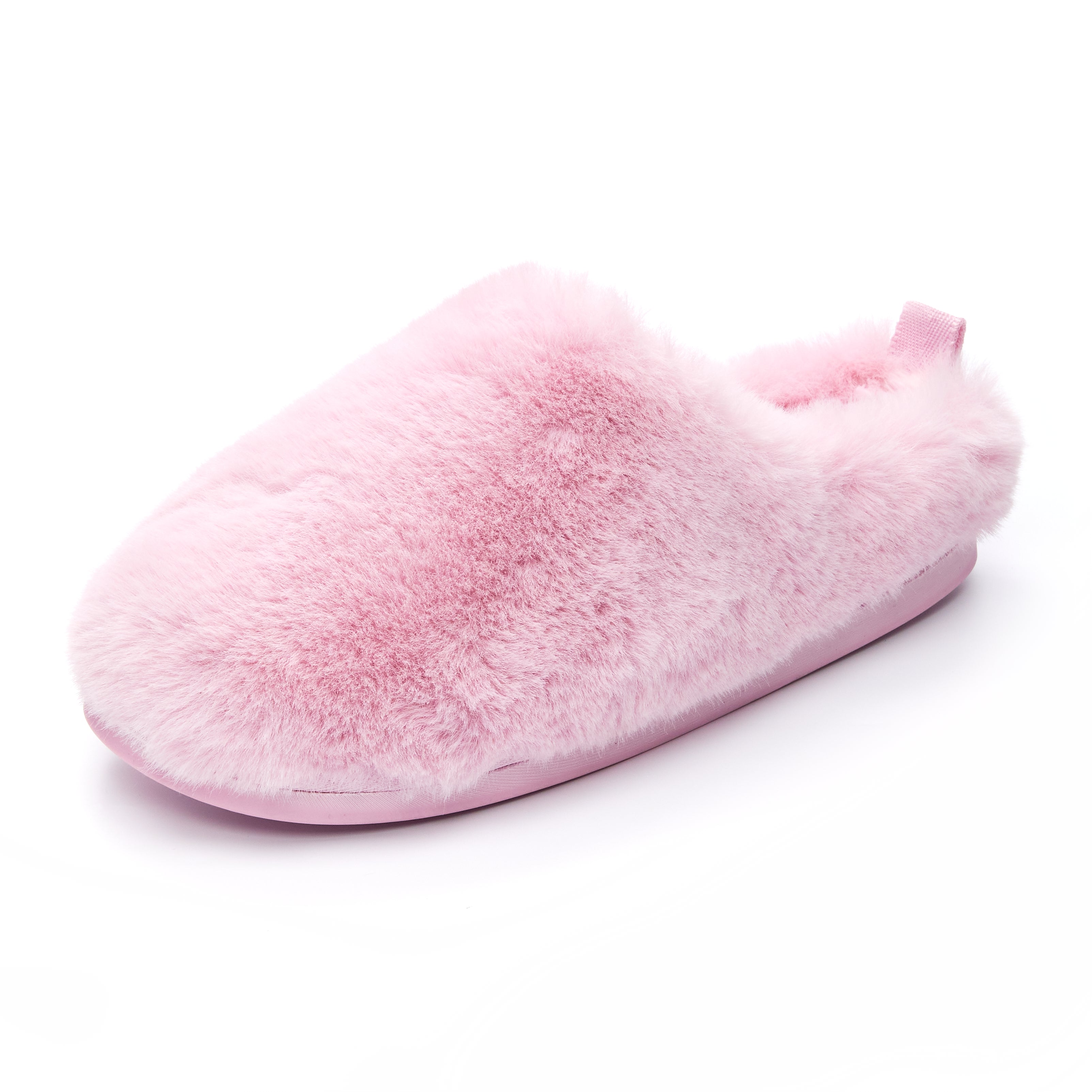 Bedroom Athletics ARIANA Womens Slipper Boots Pink side view, faux fur, comfortable slip-on design.