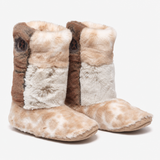 Bedroom Athletics FLORENCE Womens Slipper Boots Patchwork Caramel Leopard