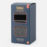 Totes Toasties THERMAL BRUSHED ORIGINAL SLIPPER SOCKS (TWIN PACK) Mens Thermal Socks Grey / Black Stripe