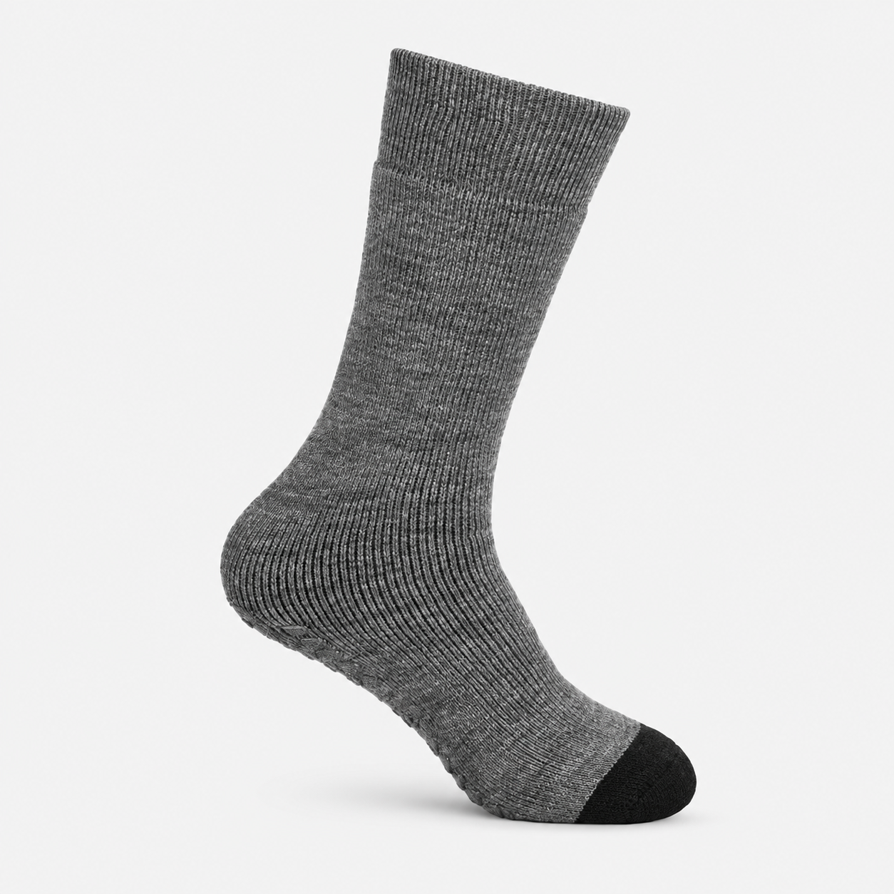 Totes Toasties THERMAL BRUSHED ORIGINAL SLIPPER SOCKS (TWIN PACK) Mens Thermal Socks Grey / Black Stripe