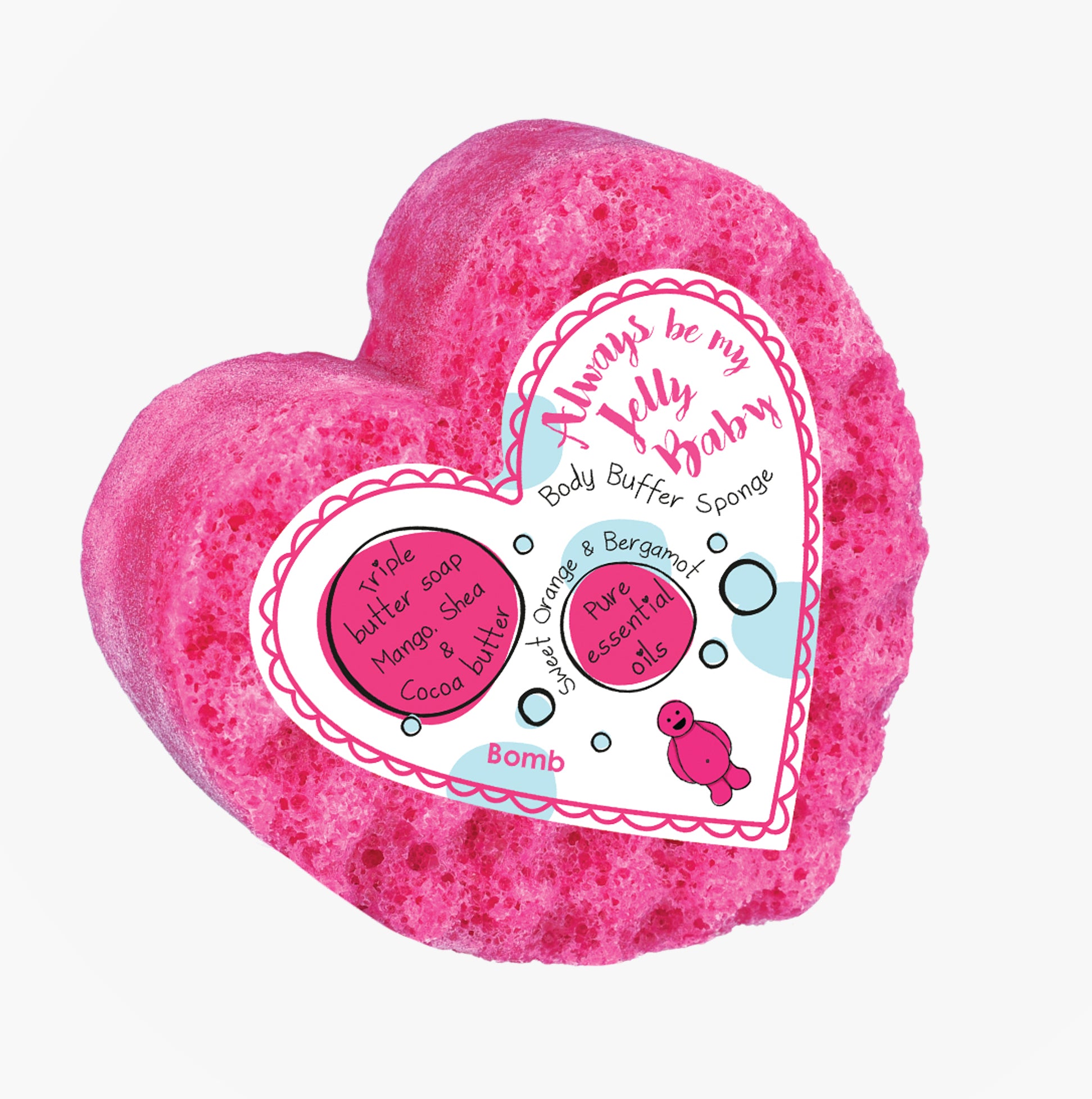 Bomb Cosmetics Always Be My Jelly Baby Body Buffer Soap Shower Sponge