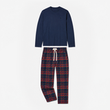 Joules G66095 DOZER LONG Mens Pyjama Set Navy/Burgundy Mens  Navy/Burgundy