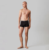 Calvin Klein BOXER BRIEF Mens 5 Pack Microfibre Stretch Black side view of model wearing black boxer briefs.
