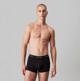 Calvin Klein BOXER BRIEF Mens 5 Pack Microfibre Stretch Black side view of model wearing black boxer briefs.