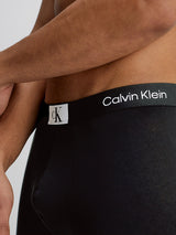 Calvin Klein CK96 3 Pack Mens Trunks Black side view showing CK signature elastic waistband