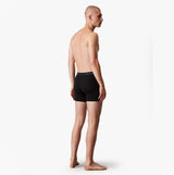 Calvin Klein ICON MODAL MESH 3 Pack Mens Boxer Briefs Multicoloured, black boxer briefs in side view on model.