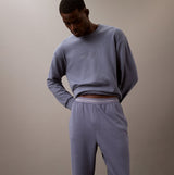 Calvin Klein ICON COTTON TERRY Mens Lounge Joggers Grisaille front view showcasing comfort and style.