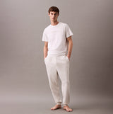 Calvin Klein ICON COTTON TERRY Mens Lounge Joggers Grey Heather front view with model, showcasing comfort and style.