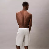 Calvin Klein SLEEP SHORT Mens Medium Grey Heather back view showing side seam pockets and CK signature waistband.