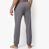 Calvin Klein ICON COTTON STRETCH Mens Lounge Joggers Diamond Logo/Smoked Pearl back view showcasing elasticated cuffs and signature waistband.