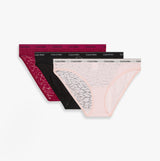 Calvin Klein BIKINI 3 PACK Womens Bikini Multicoloured side view showing three colored bikinis in a gift box.