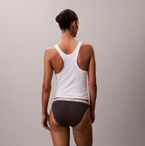 Calvin Klein 000QD5207E BIKINI 3 PACK Womens Briefs Multicoloured, back view of model wearing briefs and tank top.