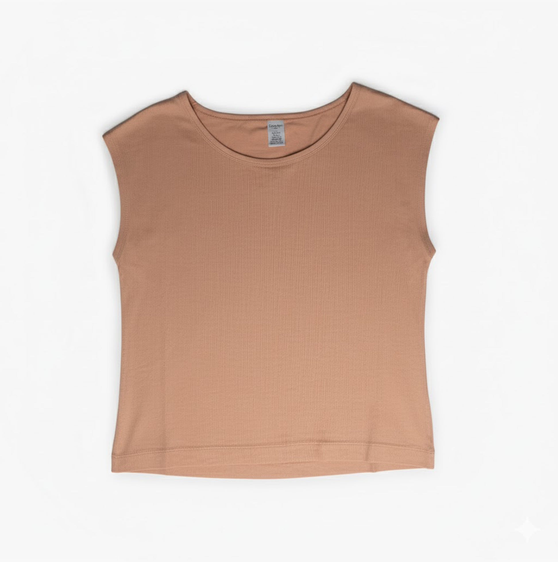 Calvin Klein ULTRA LIGHT Wide Neck Lounge T-Shirt Womens Subtle Bloom front view showcasing sleeveless design and soft color.