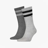Calvin Klein 2 Pack Mens Crew Trainer Socks Grey