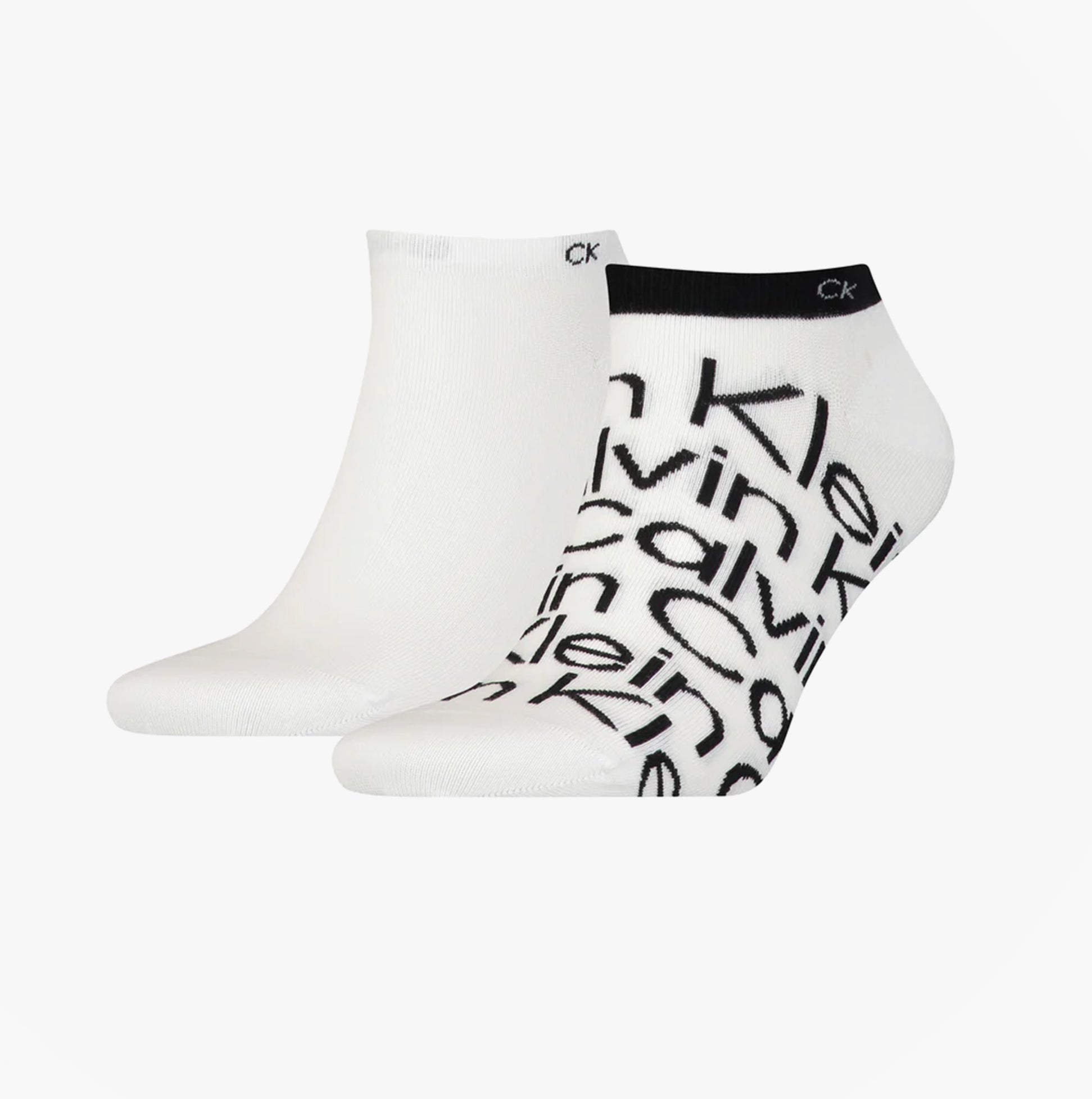 Calvin Klein 2 Pack Mens Ankle Signiture Socks White