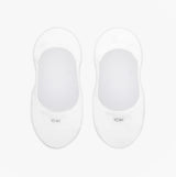 Calvin Klein 2 Pack Womens Invisible Socks White top view showcasing soft cotton blend design.