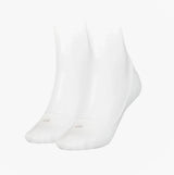 Calvin Klein 2 Pack Womens Invisible Socks White front view showcasing soft, lightweight material.