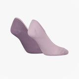 Calvin Klein 2 Pack Womens Invisible Socks Lilac side view showing two pairs of socks in lilac shades.