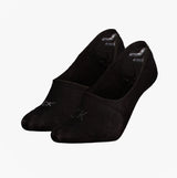 Calvin Klein 2 Pack Footie Mid Cut Womens Socks Black front view showing black design and CK logo.