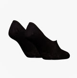 Calvin Klein 2 Pack Footie Mid Cut Womens Socks Black side view showcasing sleek design and comfortable fit.