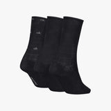 Calvin Klein 3 Pack Giftbox Grid Womens Socks Black side view showcasing three pairs with grid design.