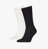 Calvin Klein 2 Pack Back Logo Mens Socks Black & White