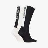 Calvin Klein 2 Pack Back Logo Mens Socks Black & White