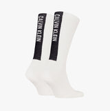 Calvin Klein 2 Pack Back Logo Mens Socks White