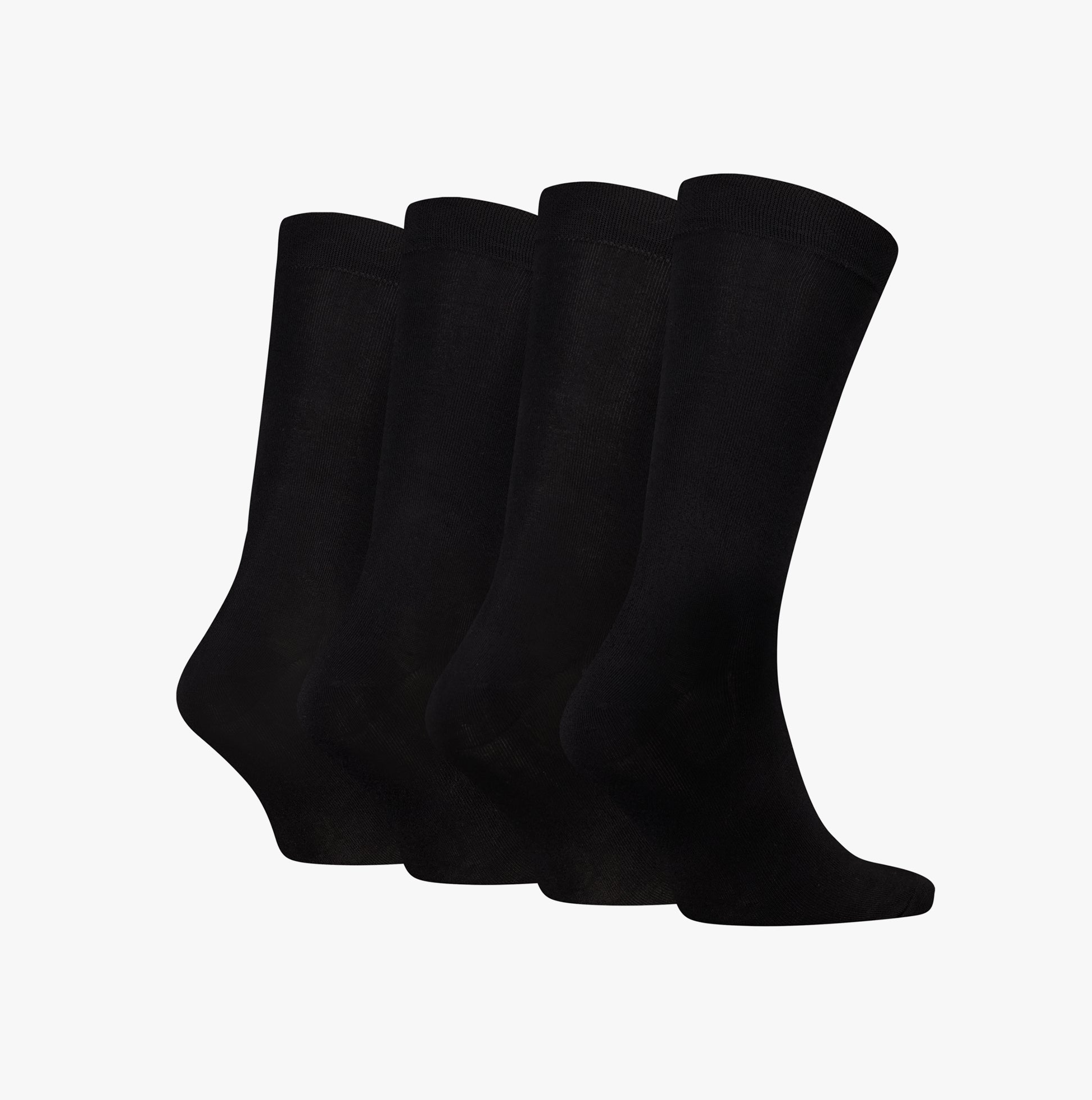 Calvin Klein 4 Pack Giftbox Classic Mens Socks Black displayed in a front view highlighting the crew sock design.