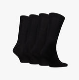 Calvin Klein 4 Pack Giftbox Classic Mens Socks Black displayed in a front view highlighting the crew sock design.