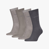 Calvin Klein 4 Pack Giftbox Classic Mens Socks Grey Combo
