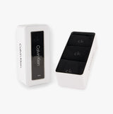 Calvin Klein 3 Pack Giftbox Dropknee Mens Socks Black in a gift box showing three pairs of black socks.
