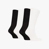 Calvin Klein 4 Pack Giftbox Monologue Mens Socks White/Black displayed in front view, featuring two black and two white socks.
