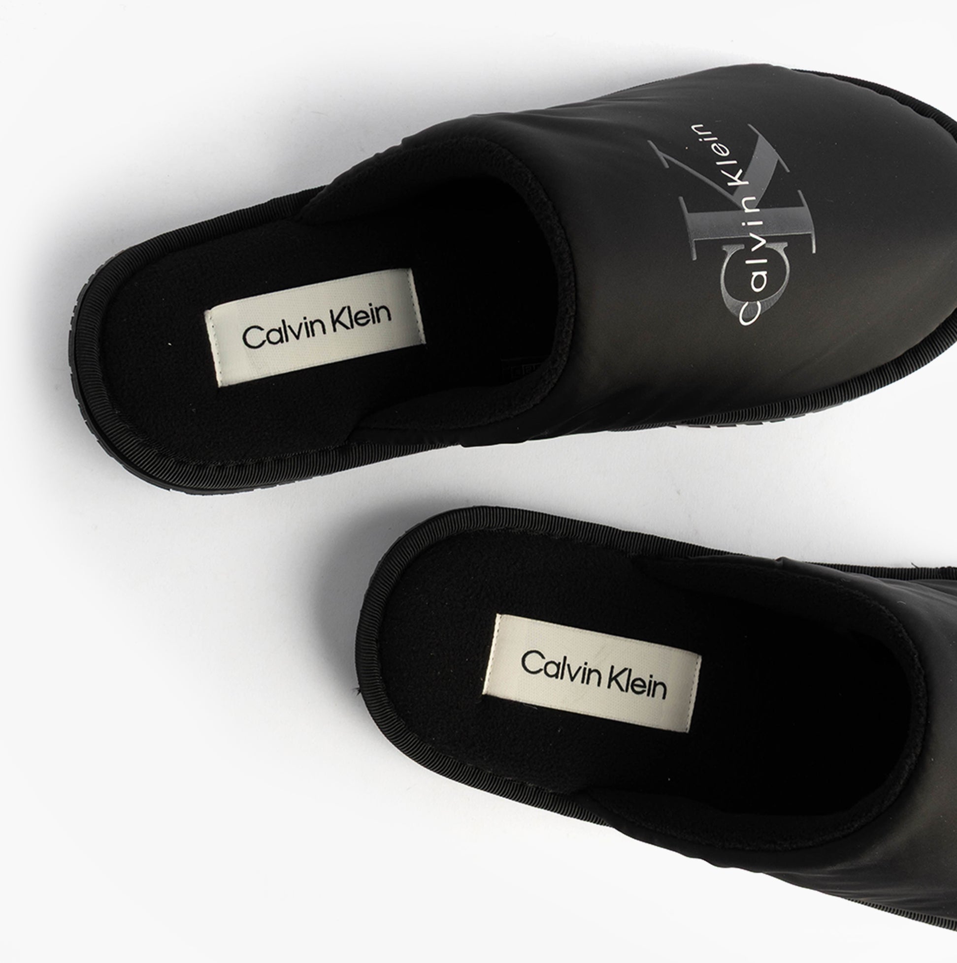 Calvin Klein HOTEL SLIPPER MONOLOGUE Mens Slippers Triple Black