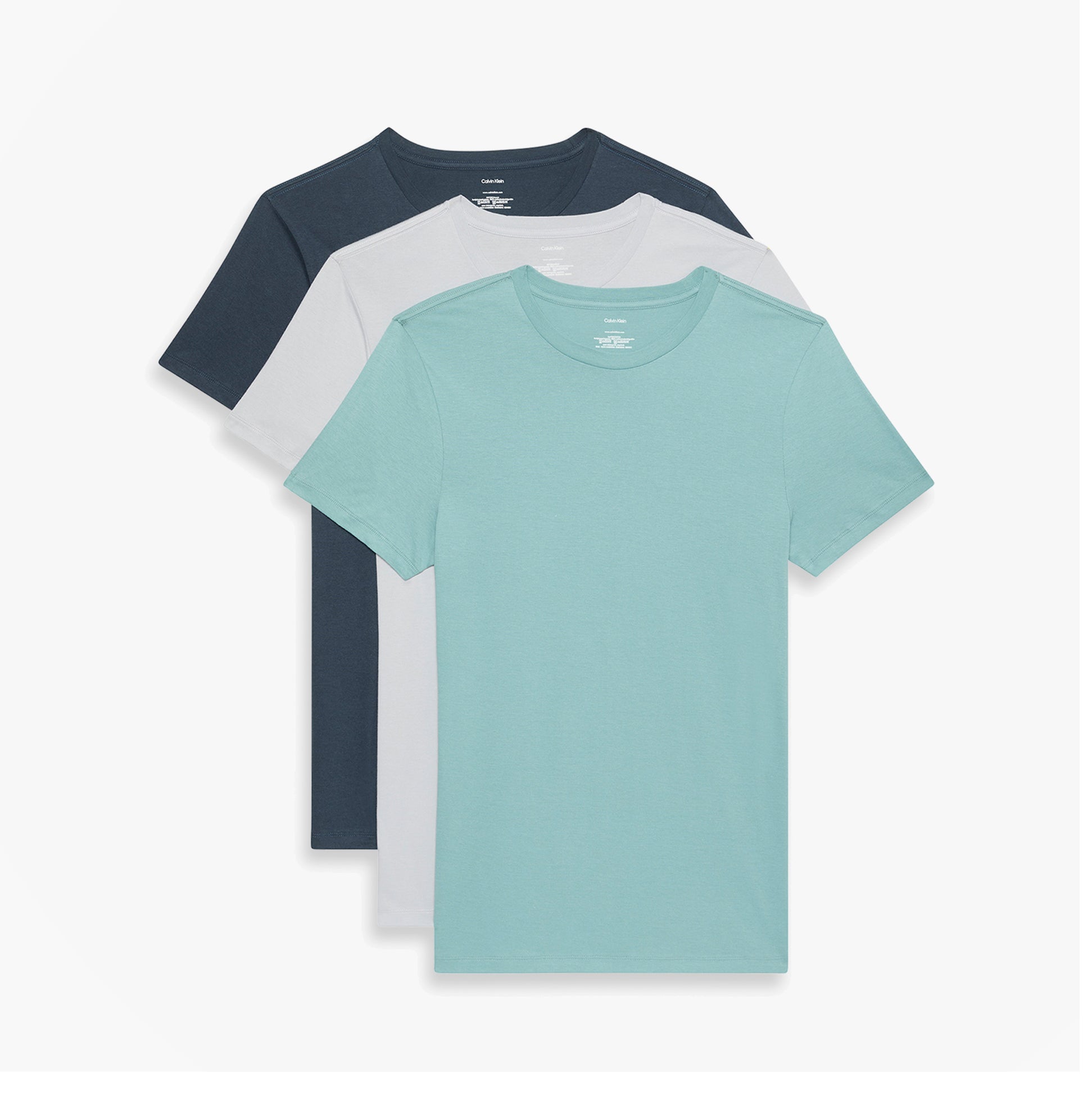 Calvin Klein 3 Pack Mens Crew neck T-Shirt Cotton Classics Multi Colour