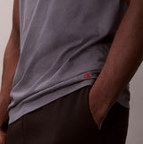 Calvin Klein S/S CREW NECK 3 PACK Mens T-Shirts & Tank Tops Multicoloured side view of men's gray tank top with logo.