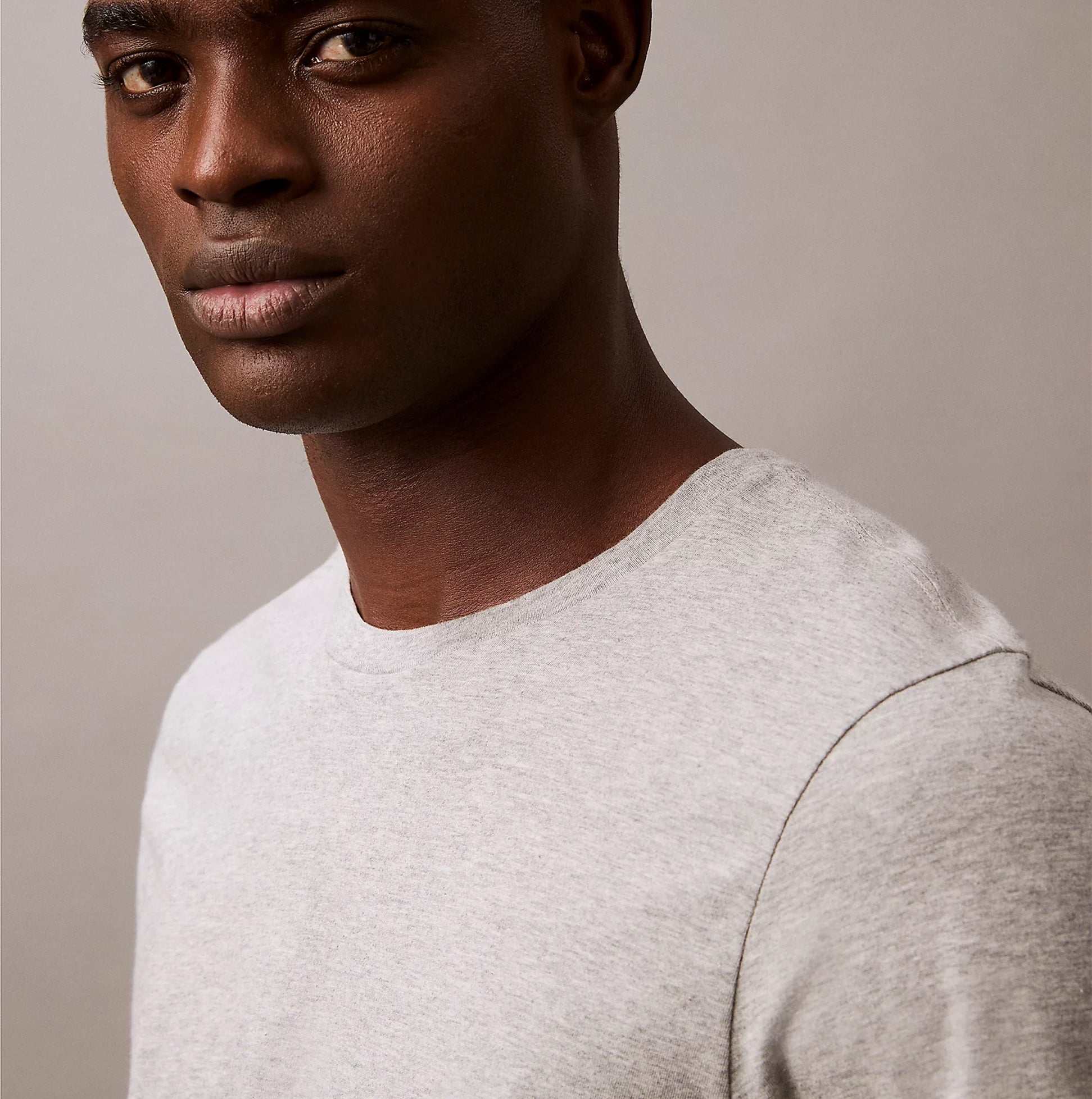 Calvin Klein 100% COTTON 3 Pack Mens T-Shirts Black/Grey Heather/Glacier