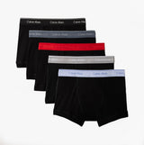 Calvin Klein TRUNK Mens 5 PACK Multicoloured displayed in a front view showing various colors and fit of the trunk underwear.